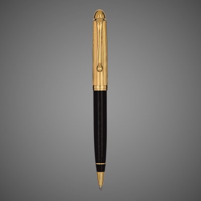 Шариковая ручка Aurora Ottantotto black GT, в подарочной коробке, Покрытия: позолота, позолота, смола