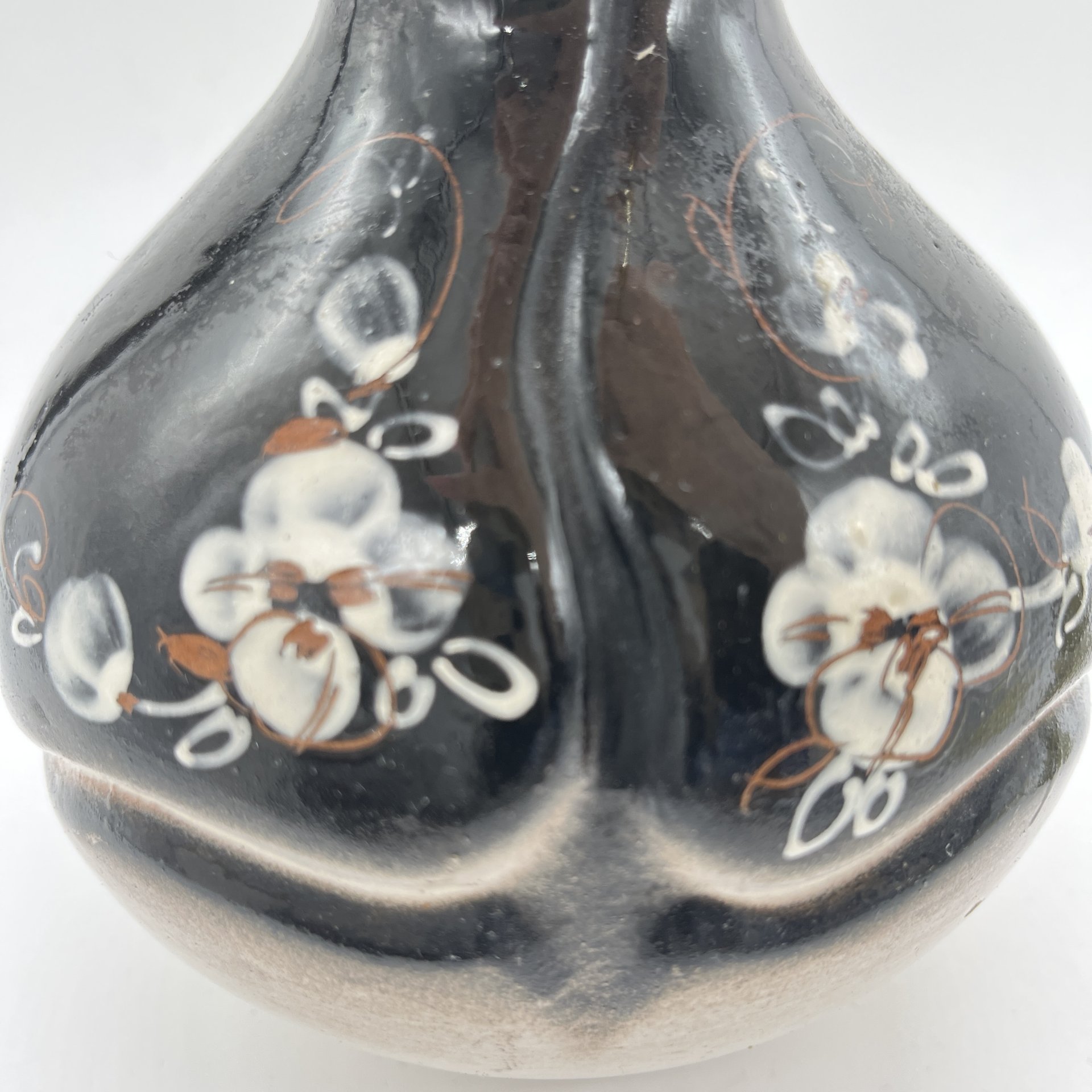 Вазочка с  цветочным декором, керамика, роспись, СССР, 1970-1990 гг.