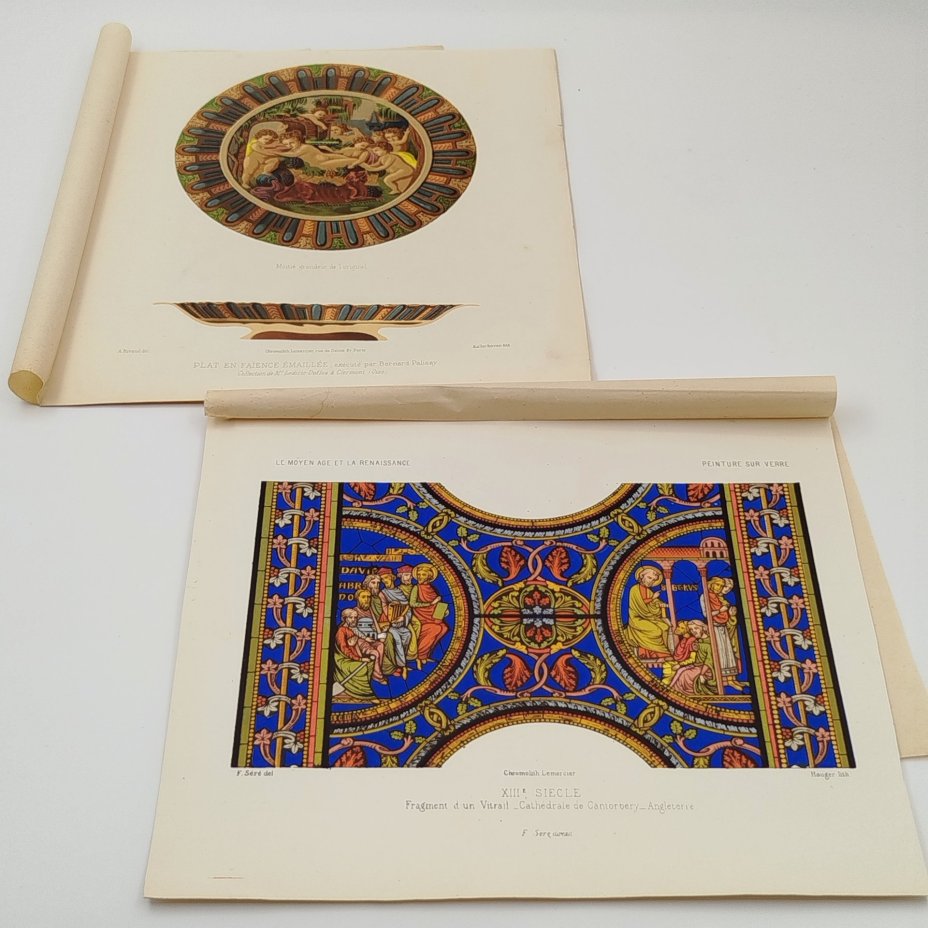 Пара хромолитографий из издания Ferdinand Sere  "Le Moyen Age et la Renaissance...", Фирма "Lemercier", бумага, печать, Франция, 1851-1900 гг.