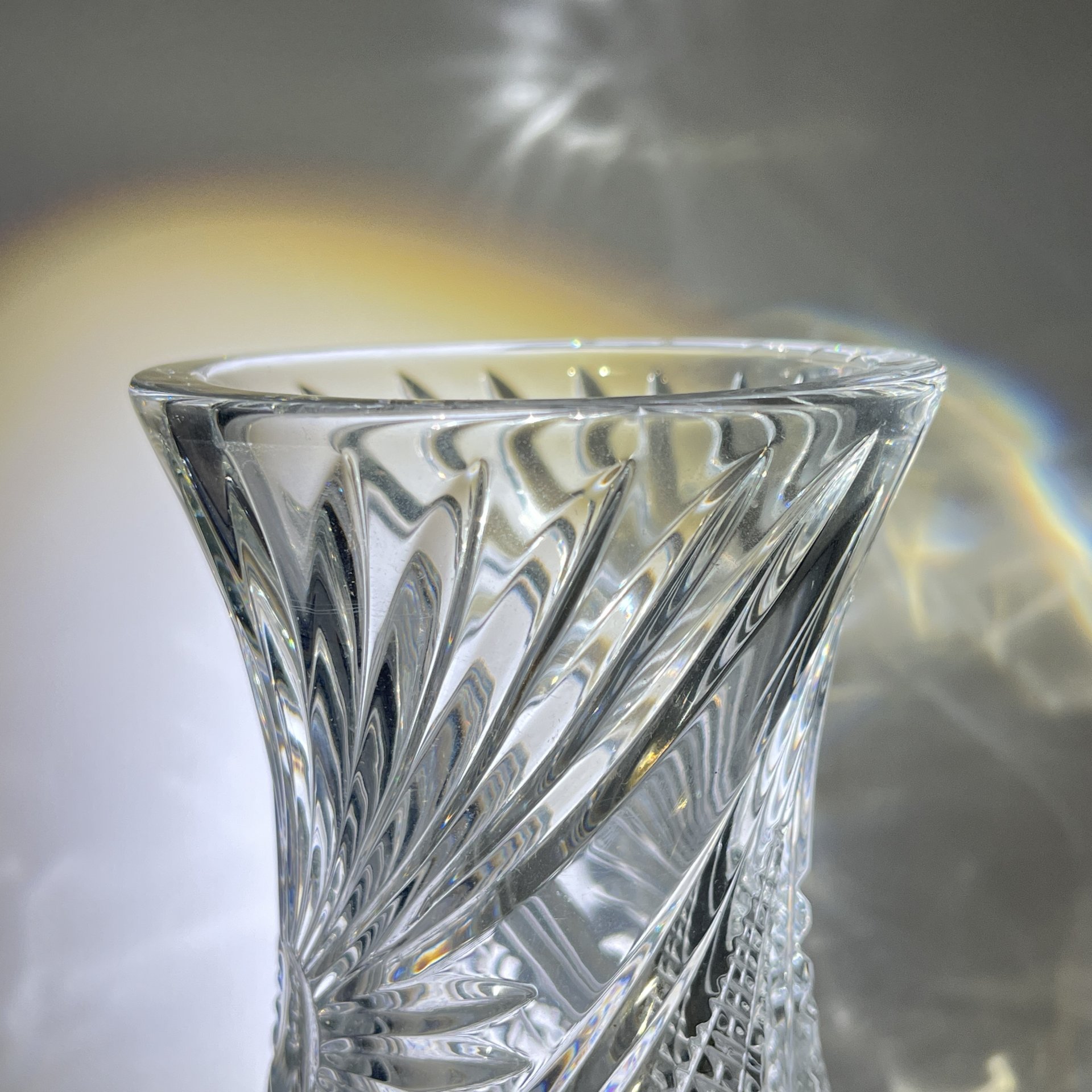 Ваза для букета с растительным декором, хрусталь, пресс, СССР, 1970-1990 гг.