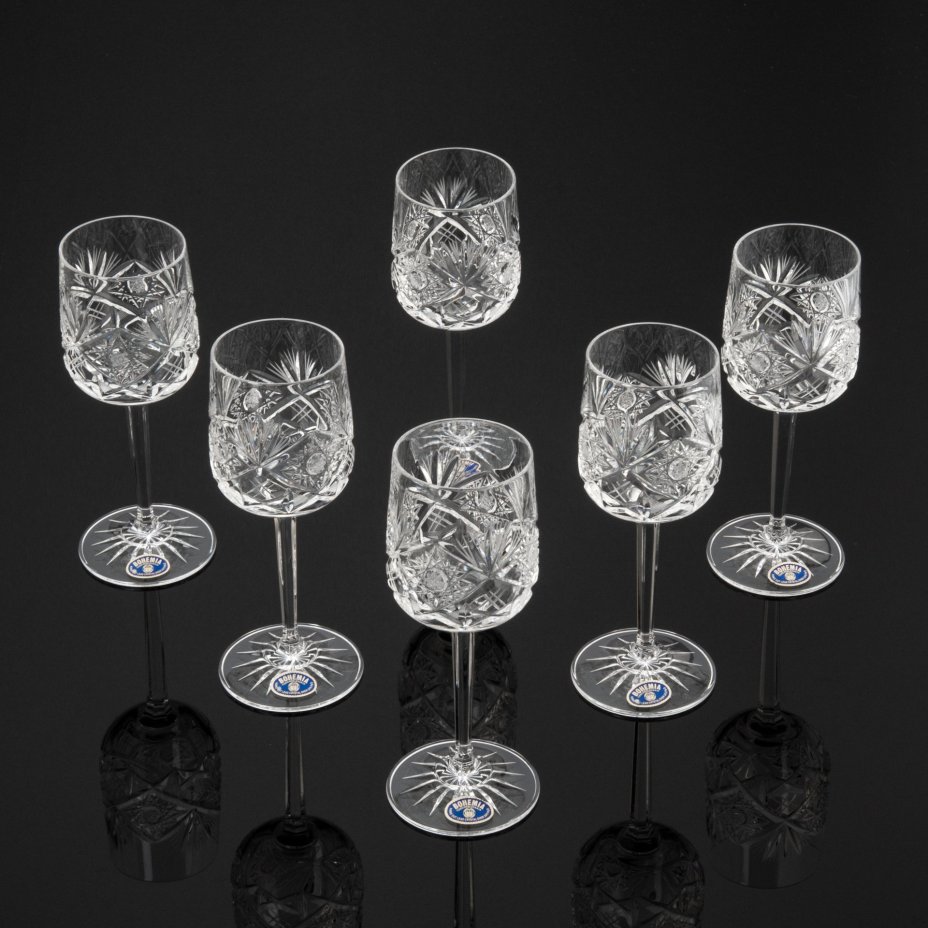 Набор из шести бокалов в оригинальной коробке, Bohemia Crystal (Bohemia Glass)