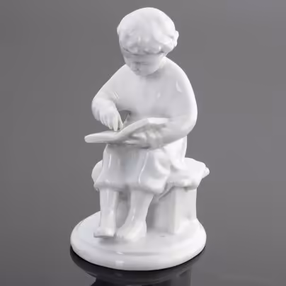 Статуэтка "В.И. Ленин в детстве" ("Володя Ульянов читает книгу"), Ленинградский фарфоровый завод (ЛФЗ)