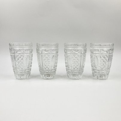 Набор из 4-х стаканов/больших стопок, хрусталь, пресс, СССР, 1970-1990 гг.