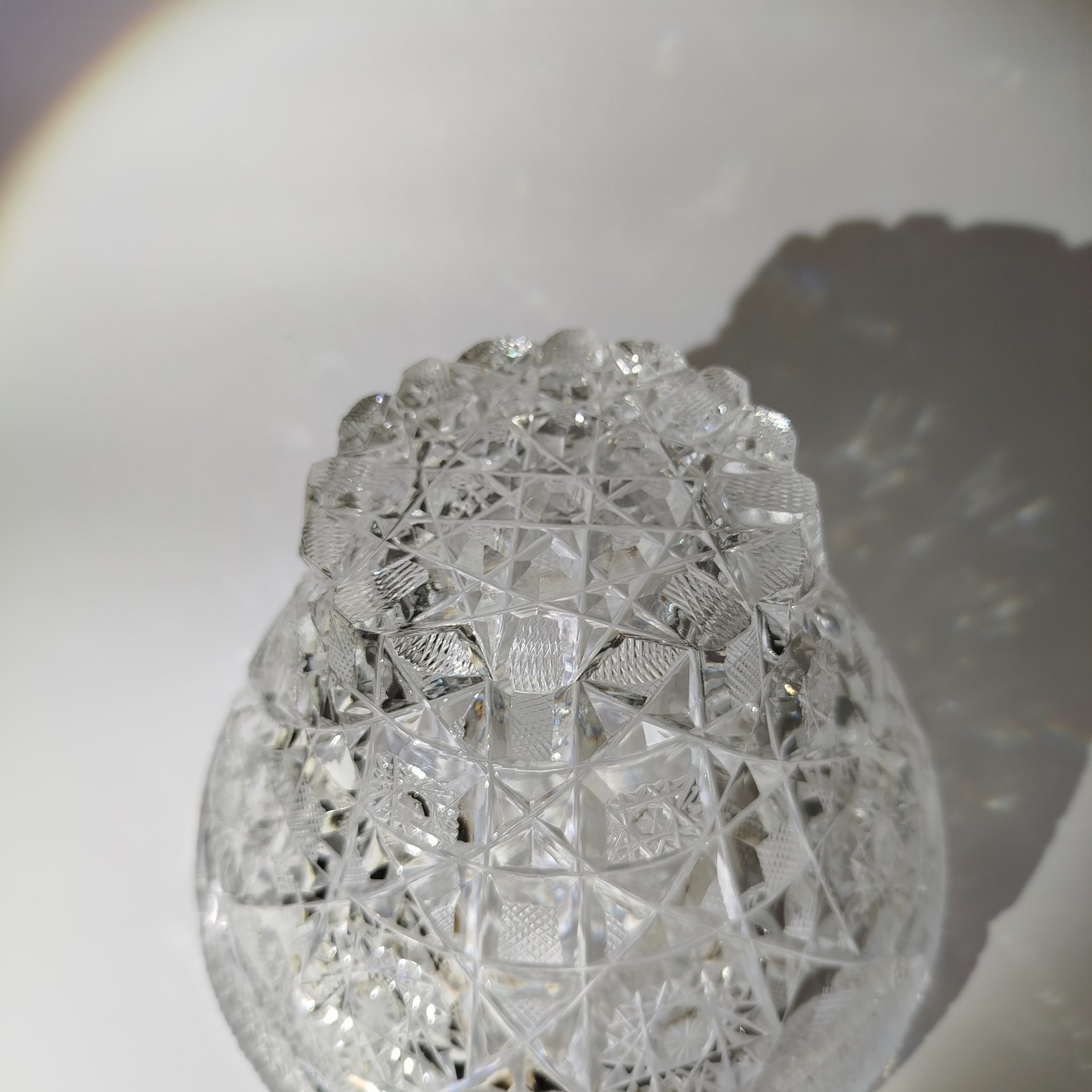 Конфетница(салатник) с резным декором, хрусталь, гранение, Гусевской хрустальный завод (Гусь-Хрустальный), СССР, 1970-1990 гг.