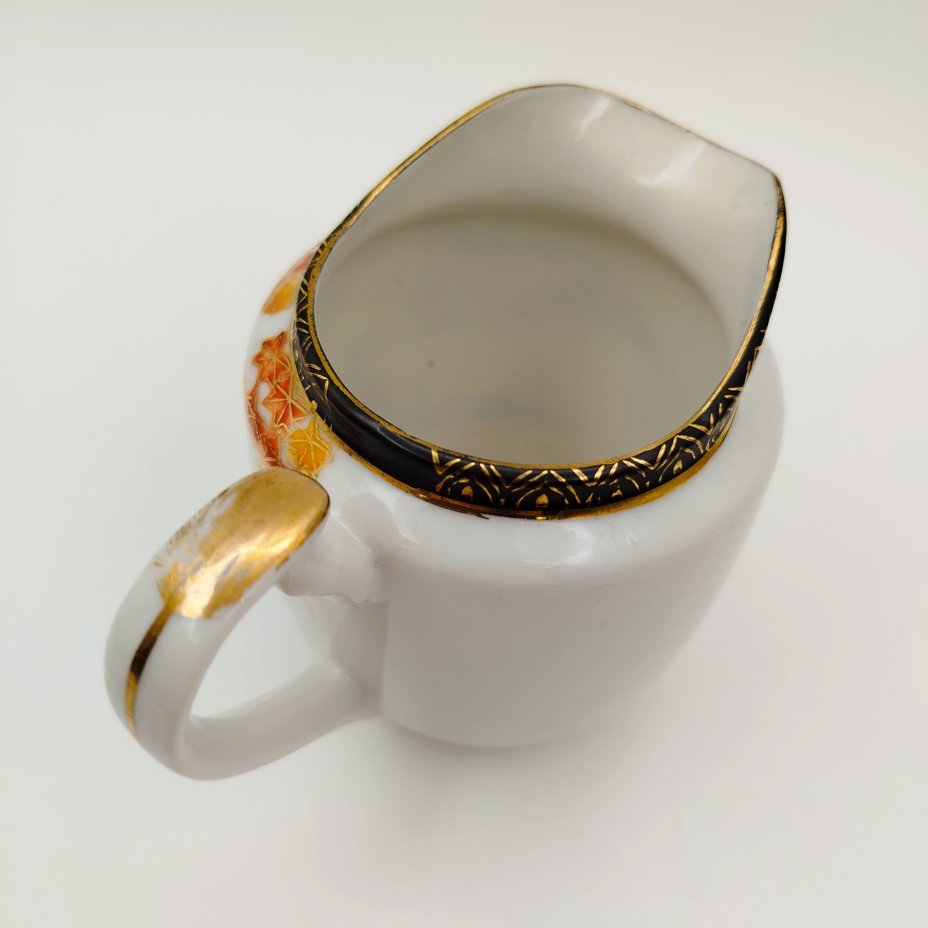 Молочник/сливочник с пейзажным декором, клеймо "Kutani hand painted Japan"