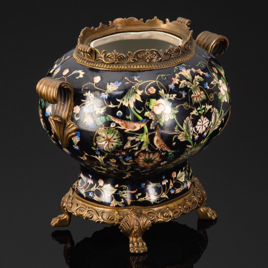 Ваза (кашпо), выполненная в восточном стиле, бронза, фарфор, Китай, 1990-2010 гг.