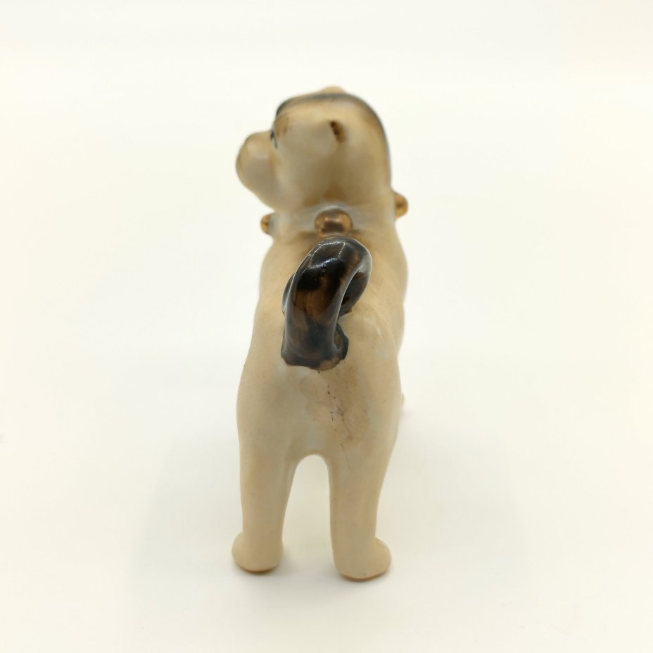 Статуэтка "Мопс стоящий", фарфор, роспись, золочение, Западная Европа, 1970-1990 гг.