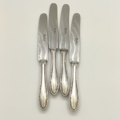 Набор из 4-х десертных ножей лаконичной формы, клеймо "Rostfrei", сталь, металл, Германия, 1920-1960 гг.