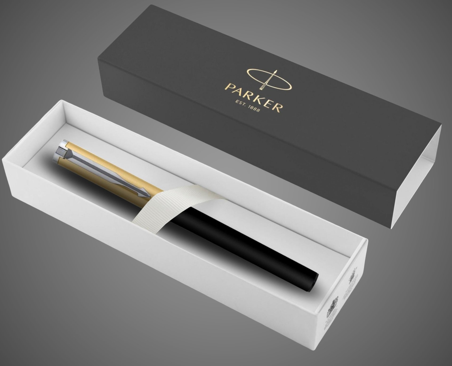 Ручка шариковая Parker "Beta Premium Gold", в подарочной упаковке, Металлы: нержавеющая сталь, пластик