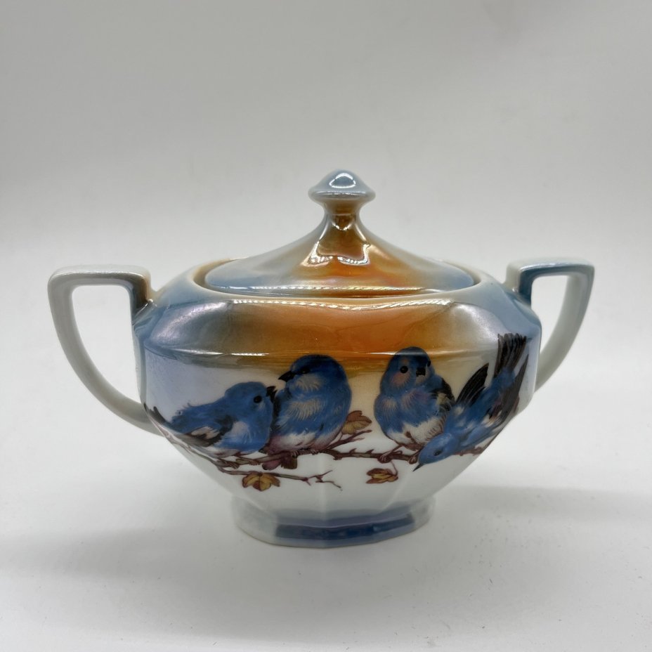 Сахарница "Птички", фарфор, деколь, Victoria, Чехословакия, 1970-1990 гг.