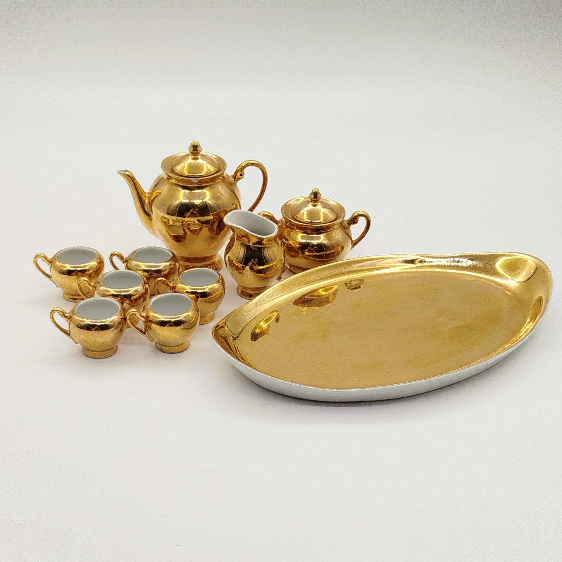 Сервиз детский "Кукольное чаепитие", фарфор, золочение, Cmielow, Польша, 1950-1980 гг.