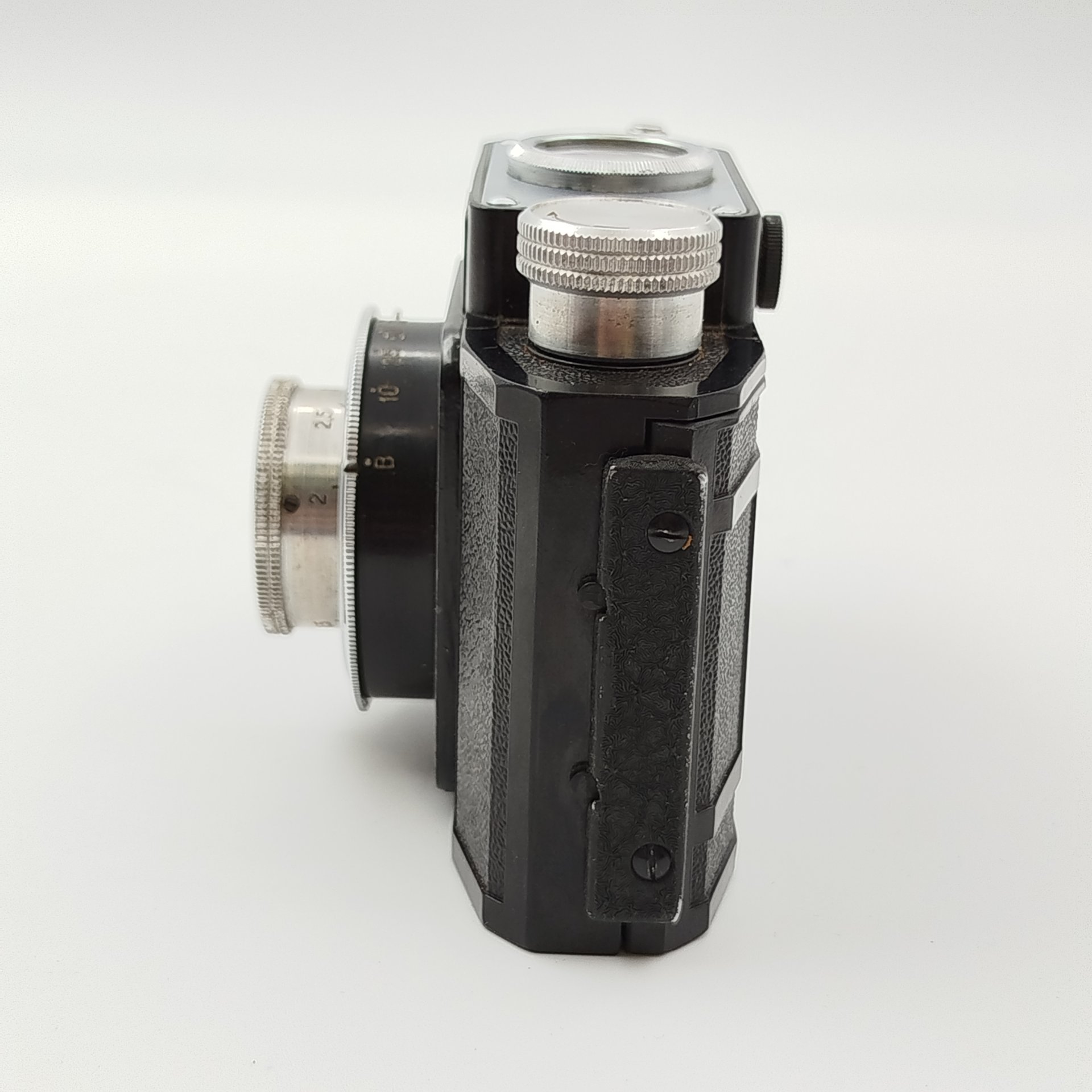 Фотоаппарат шкальный "Смена-6" и дальномер "Смена" в кофре, металл, пластик, кожа, стекло, Государственный оптико-механический завод имени ОГПУ (ГОМЗ), СССР, 162-1953 гг.