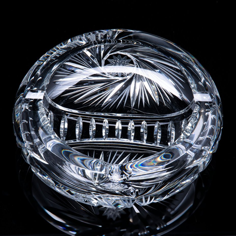 Пепельница, хрусталь, алмазная грань, СССР, 1970-1990 гг.