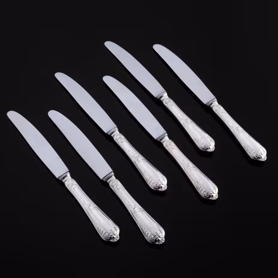 Комплект столовых ножей на 6 персон с орнаментированными черенками, Sambonet в коллаборации с J.A. Henckels