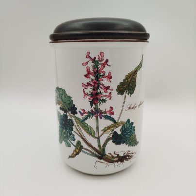 Банка "Stachys officinalis" ("Буквица лекарственная") для сыпучих продуктов (для чая, специй), серия "Botanica", фарфор, деколь, дерево (крышка), Villeroy & Boch, Villeroy & Boch