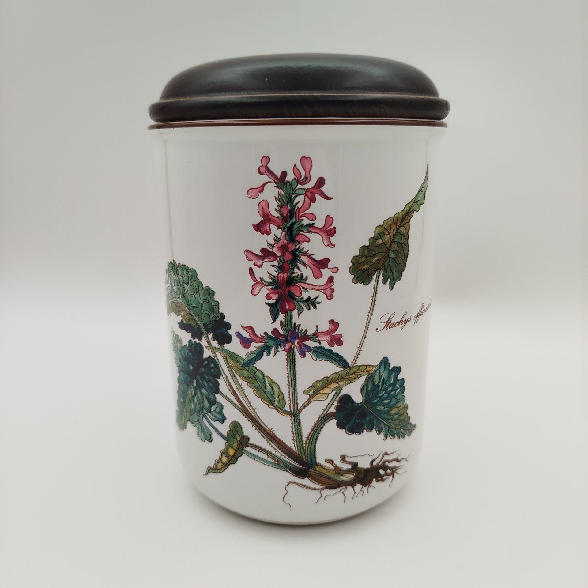 Банка "Stachys officinalis" ("Буквица лекарственная") для сыпучих продуктов (для чая, специй), серия "Botanica", фарфор, деколь, дерево (крышка), Villeroy & Boch, Villeroy & Boch