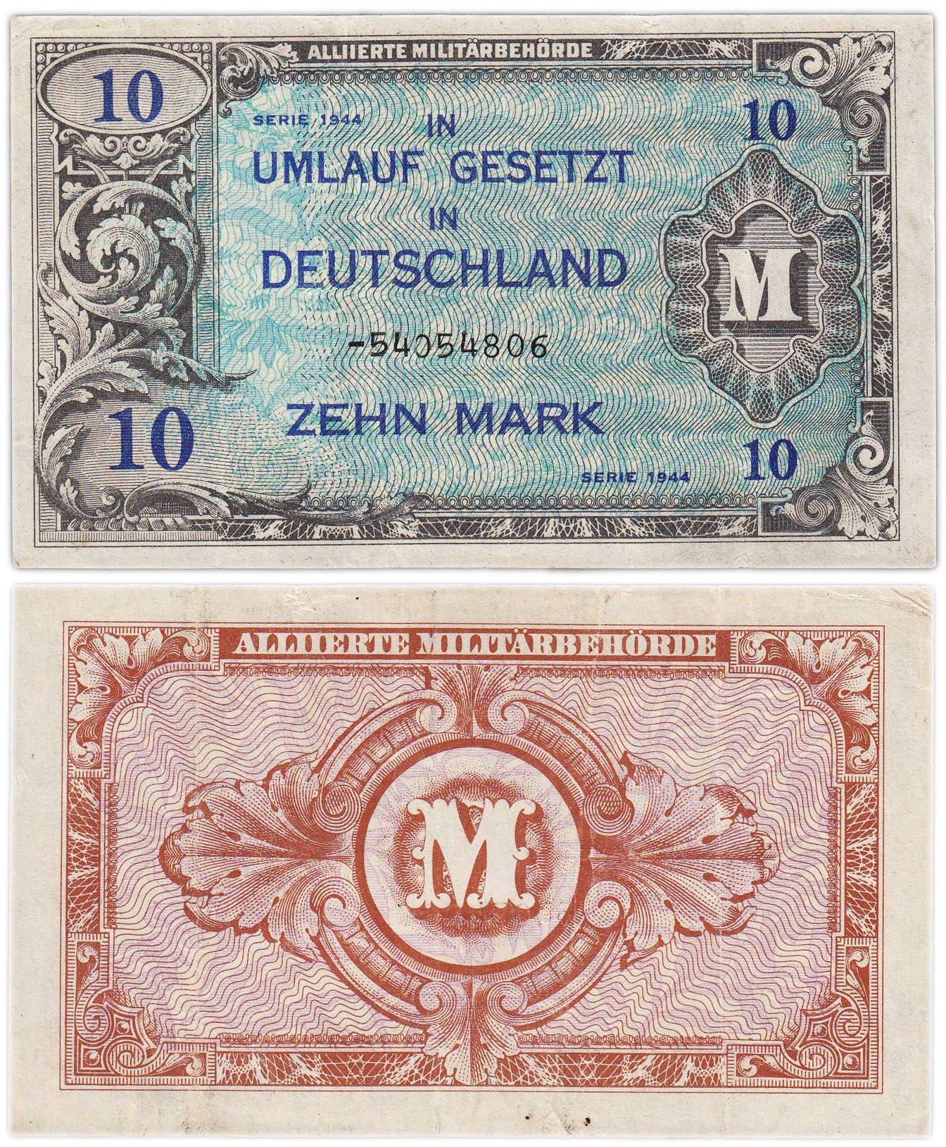 Германия 10 марок 1944