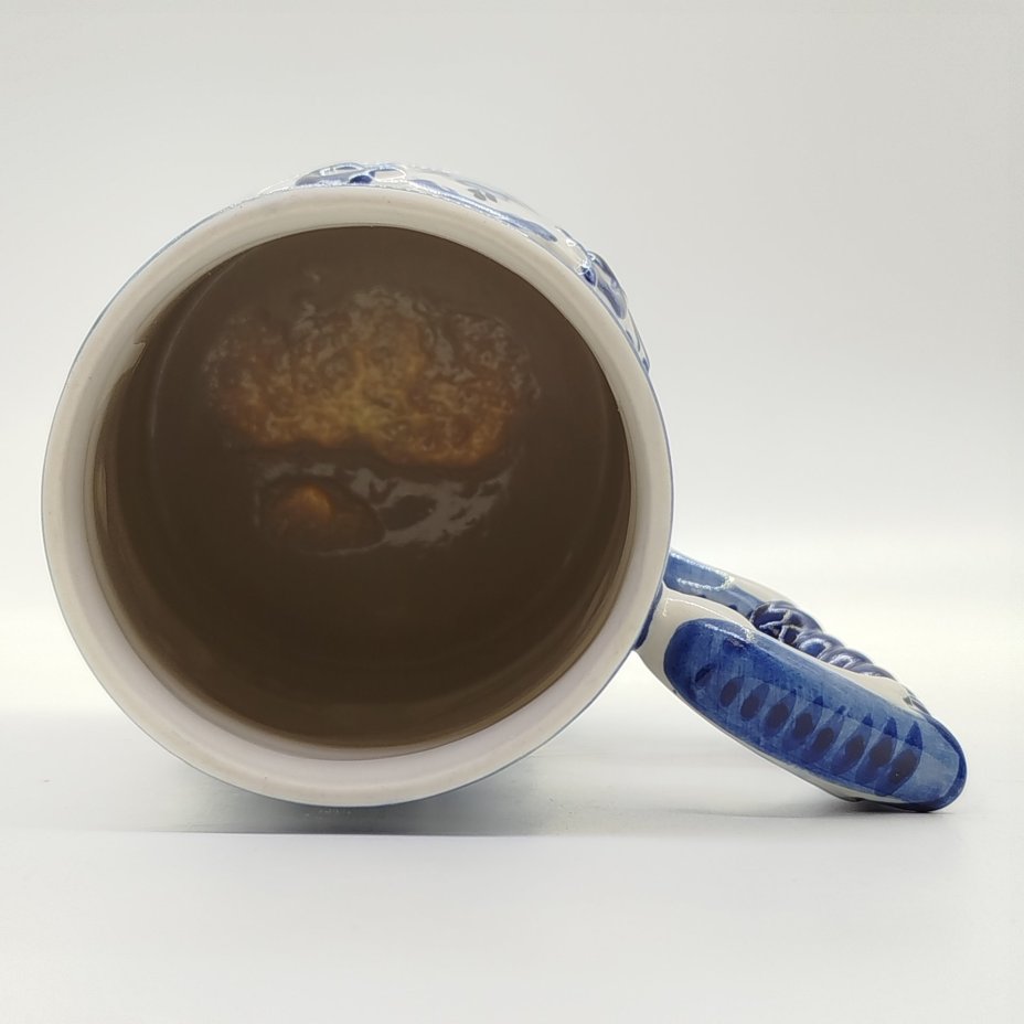 Кружка пивная с цветочным декором, Гжель