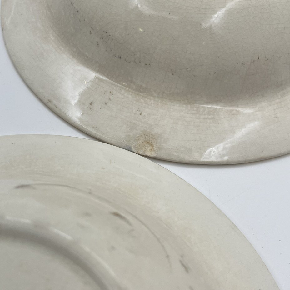 Набор из 4-х суповых тарелок (пиал), украшенных изображением дамы в саду, Winterton Pottery (Longton), фаянс, деколь, золочение, Великобритания, 1949-1954 гг.