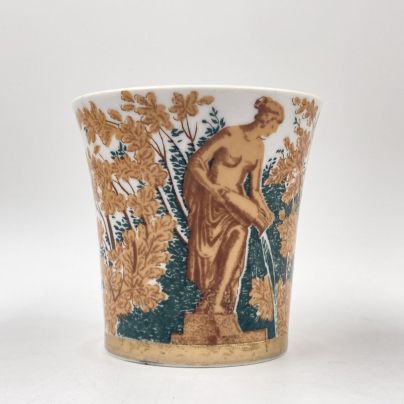 Бокал чайный/чашка "Фонтан" ("Летний сад", "Осень"), фарфор, золочение, деколь, Ленинградский фарфоровый завод (ЛФЗ), СССР, 1970-1990 гг.