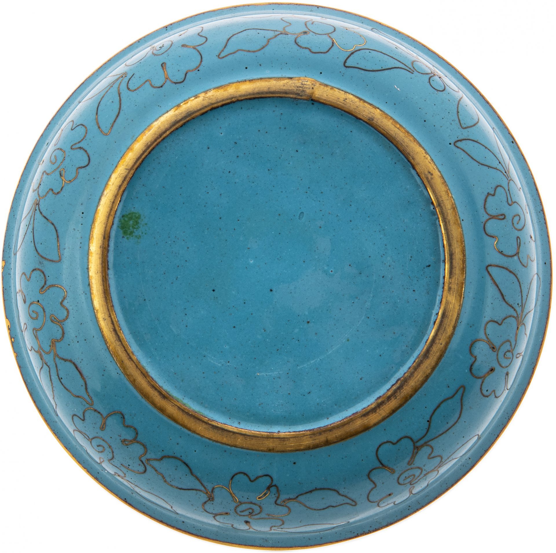 Розетка (блюдце) с узором по борту, латунь, клуазоне, Китай, 1950-1980 гг.