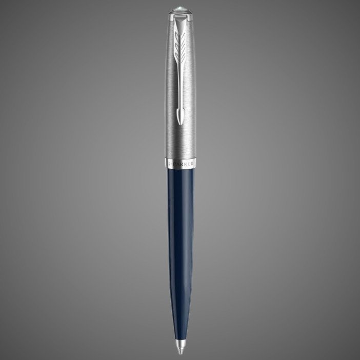 Шариковая ручка Parker 51 CORE MIDNIGHT BLUE CT, стержень: M, цвет чернил: black, в подарочной упаковке., Металлы: нержавеющая сталь, палладий, смола акриловая