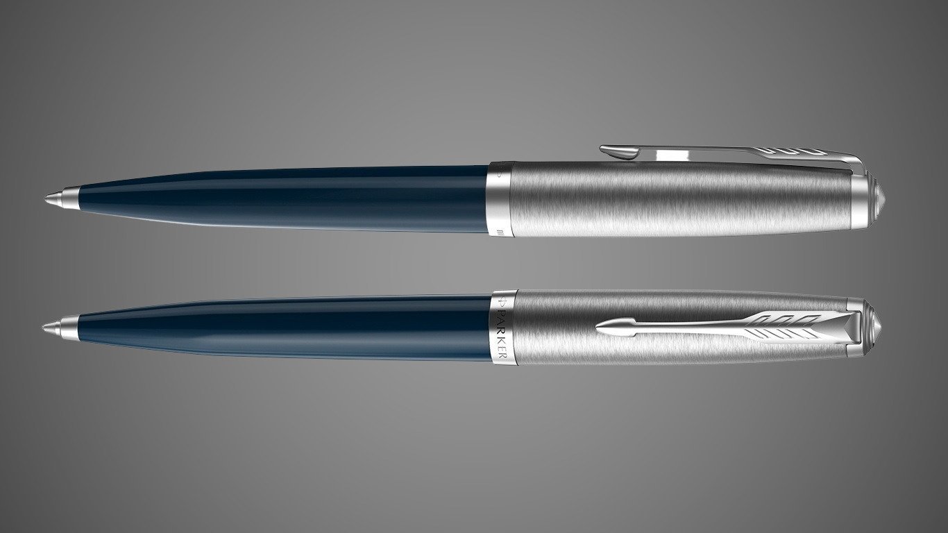 Шариковая ручка Parker 51 CORE MIDNIGHT BLUE CT, стержень: M, цвет чернил: black, в подарочной упаковке., Металлы: нержавеющая сталь, палладий, смола акриловая