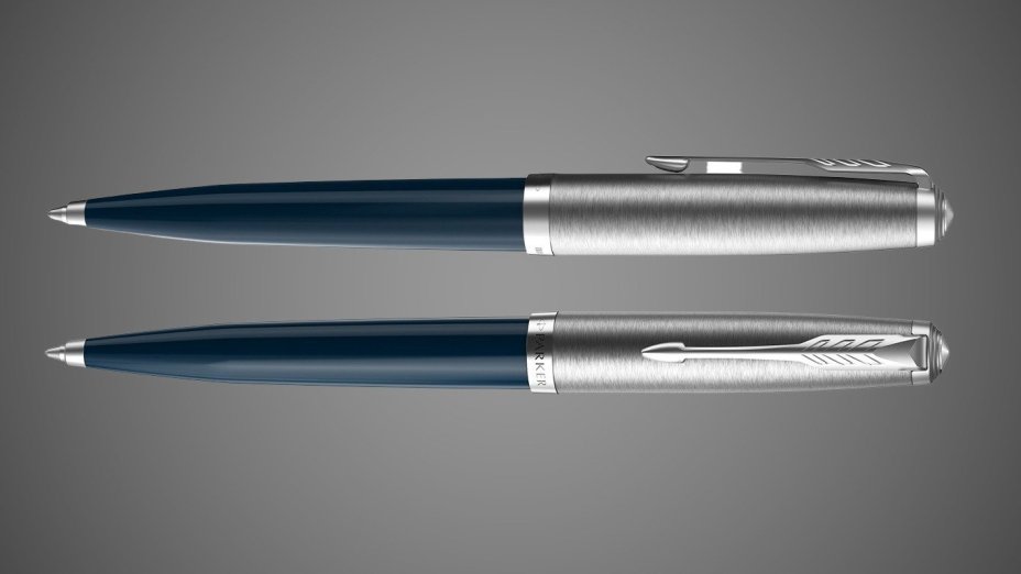 Шариковая ручка Parker 51 CORE MIDNIGHT BLUE CT, стержень: M, цвет чернил: black, в подарочной упаковке., Металлы: нержавеющая сталь, палладий, смола акриловая