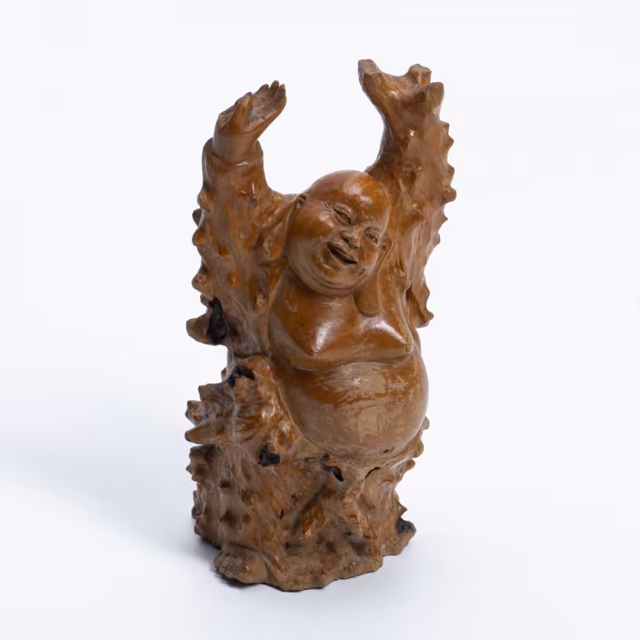 Статуэтка "Хотей" (Бог богатства), дерево, резьба, лак, Китай, 1970-1990 гг.