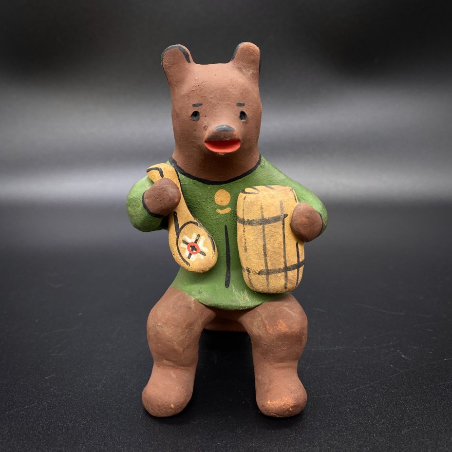 Игрушка "Медведь с бочонком меда и ложкой"