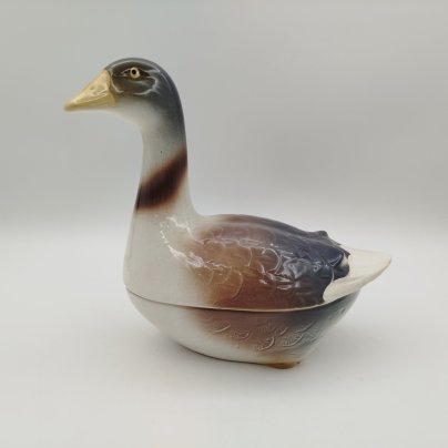 Паштетница (шкатулка) "Утка", Michel Caugant, фаянс, роспись