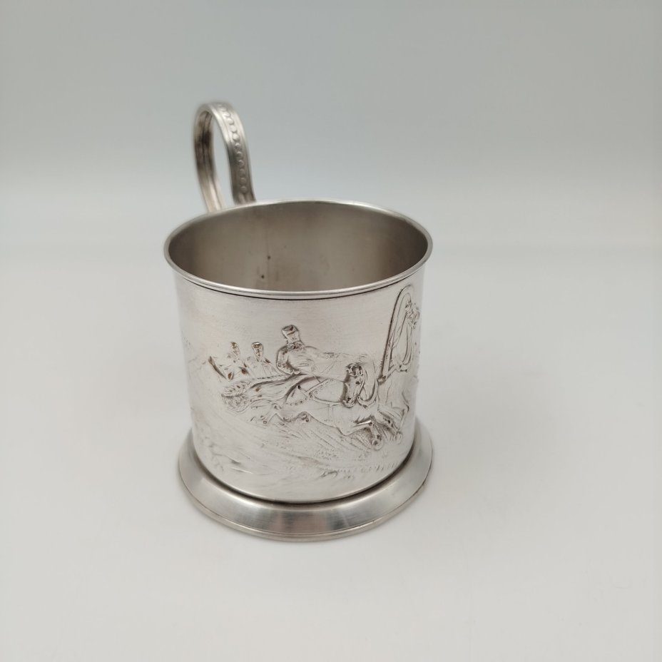 Подстаканник «Зимняя тройка», мельхиор (медь-никель), Мстерский завод художественных изделий «Ювелир», СССР, 1960-1990 гг.