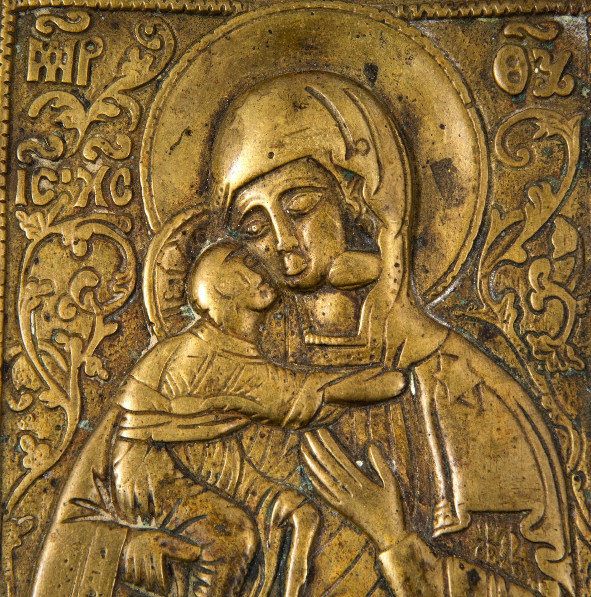 Икона "Богоматерь Феодоровская", бронза, литье, Российская Империя, 1850-1890 гг.