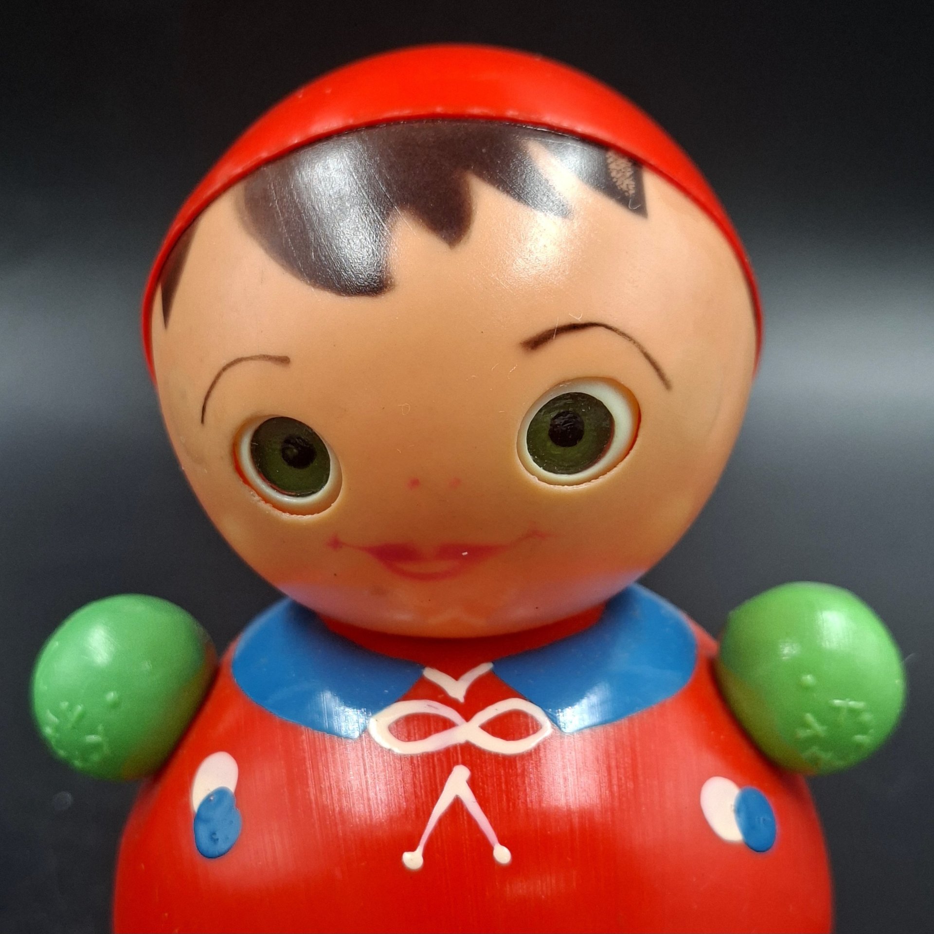 Детская игрушка "Неваляшка" в коробке, пластик, картон, СССР, 1970-1990 гг.