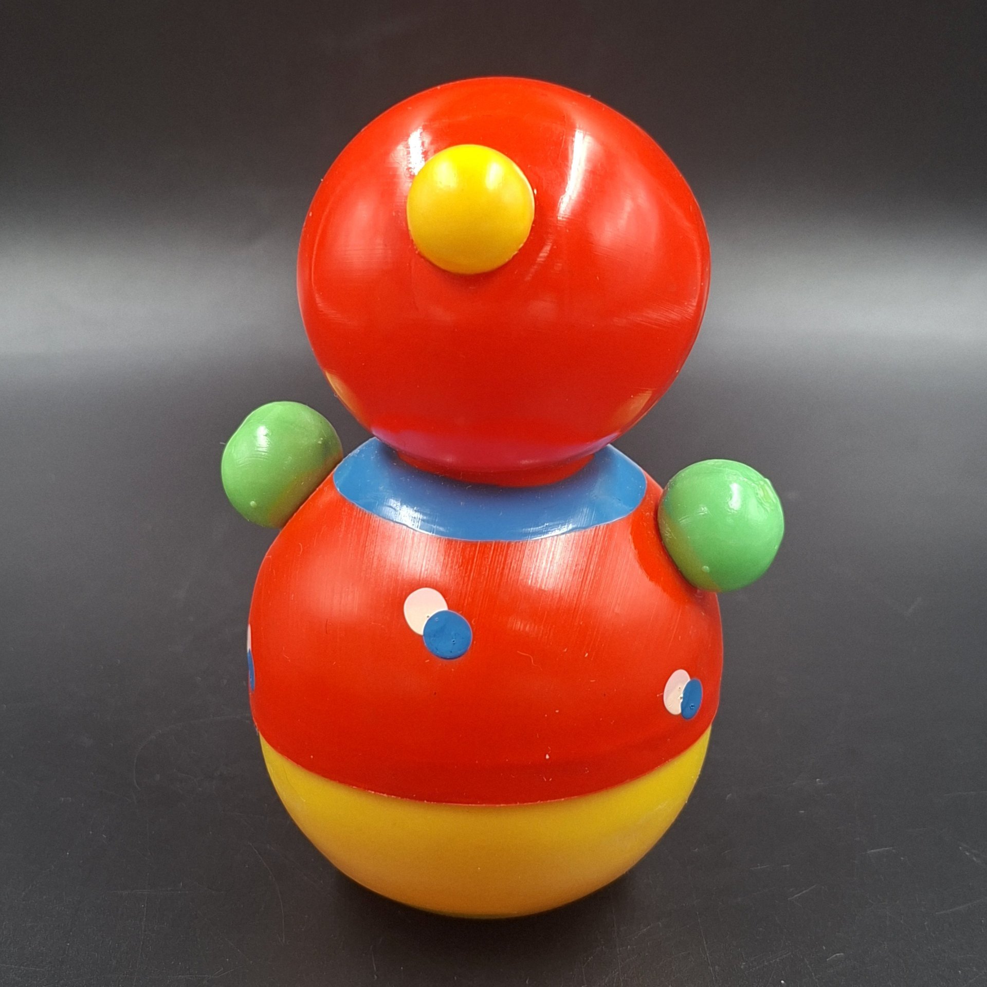 Детская игрушка "Неваляшка" в коробке, пластик, картон, СССР, 1970-1990 гг.