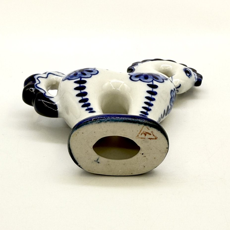 Статуэтка "Лошадка", Гжель, фарфор, роспись, СССР, 1960-1970 гг.