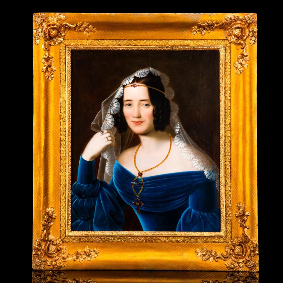 Картина "Портрет девушки", художник Иоганн Непомук Хубер (1802-1885 гг.), в Российской империи жил с 1834-1847 гг.