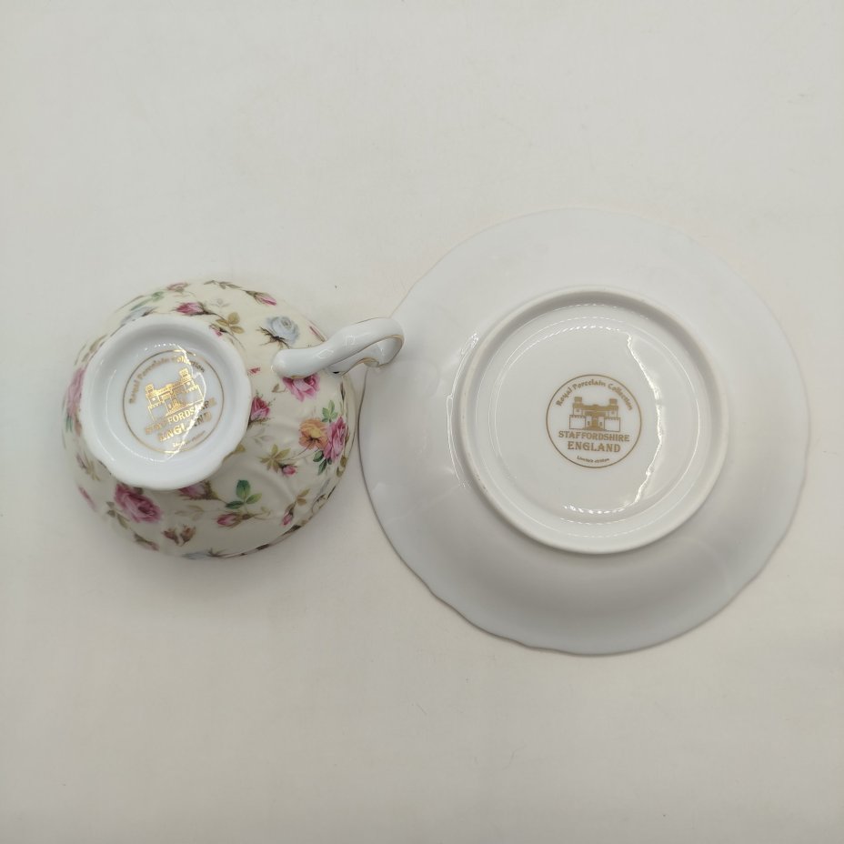 Чайный набор тет-а-тет с цветочным декором, royal Porcelain Collection Staffordshire