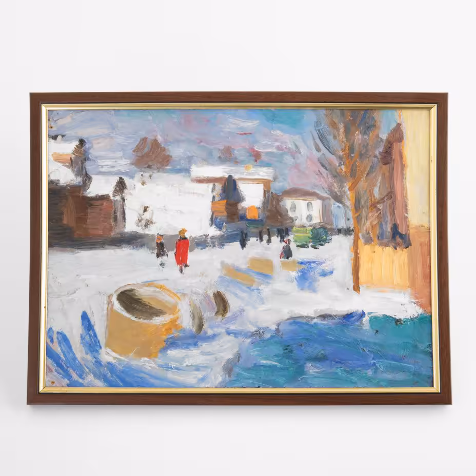 Картина "Городской пейзаж", неизвестный художник