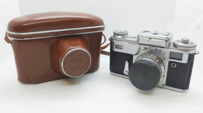 Фотоаппарат «Киев-4А» с объективом «Юпитер-8М», в оригинальном чехле, Киевский завод «Арсенал»