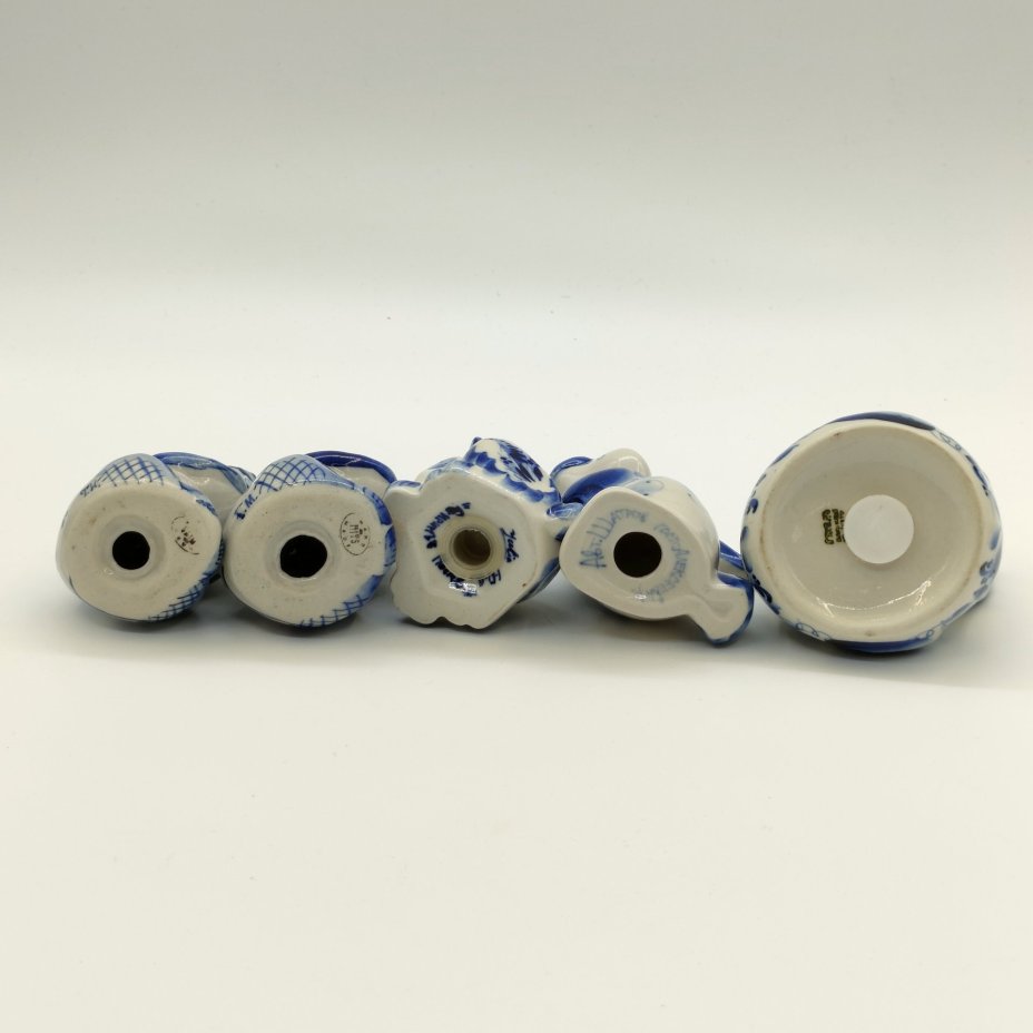 Набор для специй "Животные" (5 предметов), Гжель