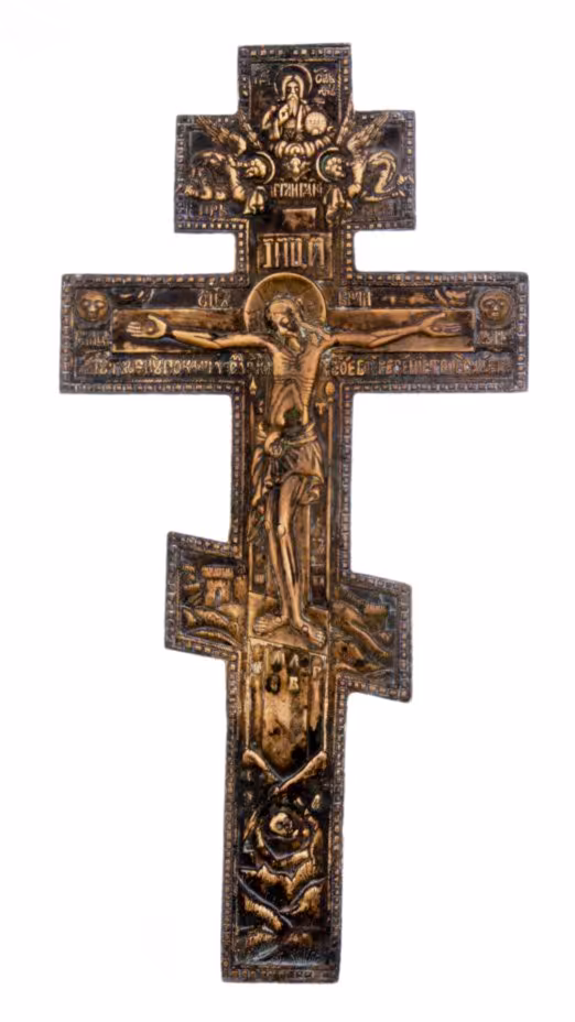 Крест «Распятие Христово», медь, литье, Российская Империя, 1850-1890 гг.