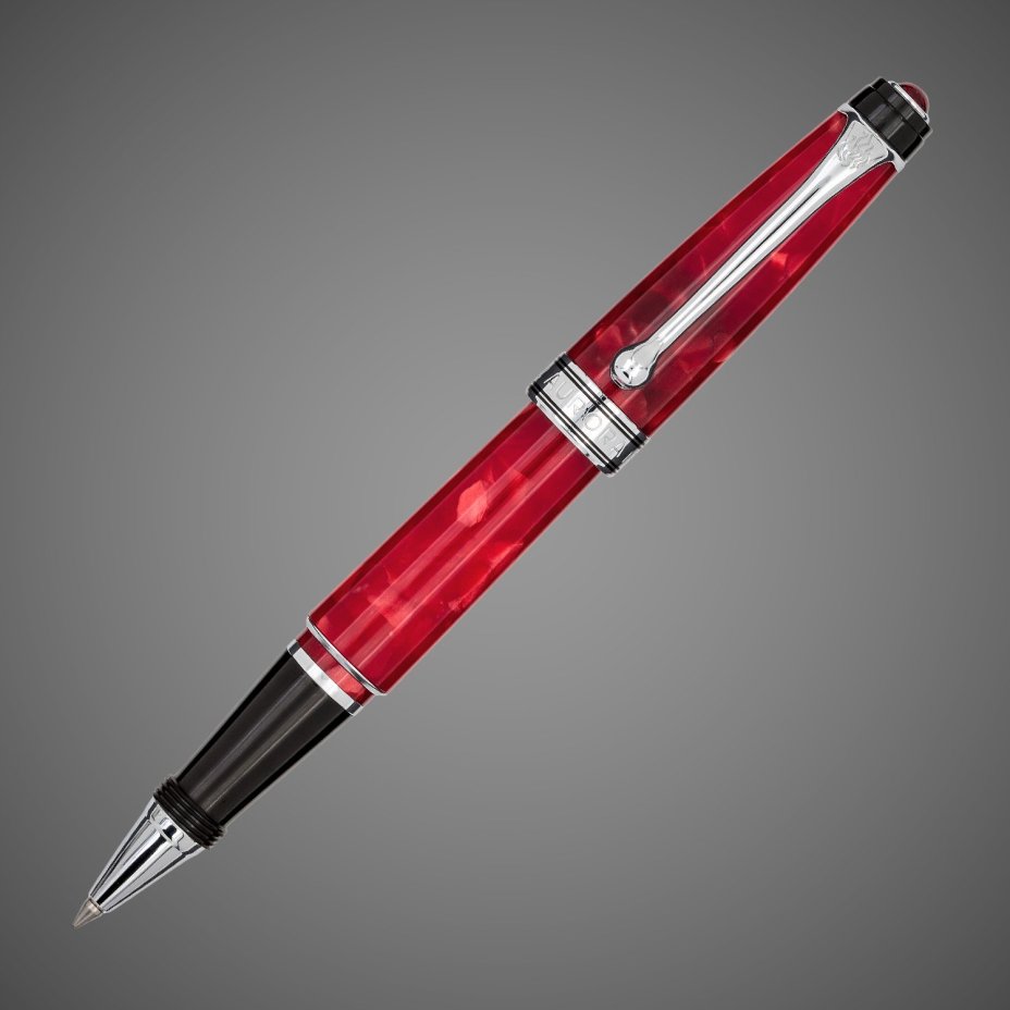 Ручка-роллер Aurora Fuoco Mini Marble Red CT, в подарочной коробке, Драгметаллы: родий, смола