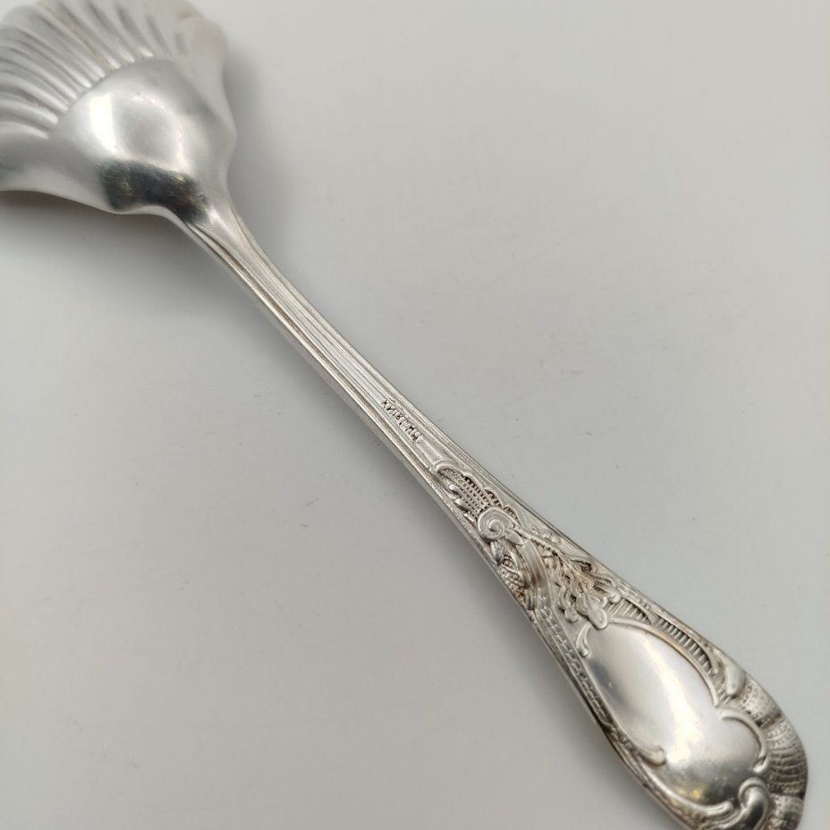 Лопатка сервировочная для подачи десертов, мНЦ (медь-никель-цинк), Киевский завод столовых приборов и посуды им. Дзержинского (ЗiД, ЗиД), СССР, 1950-1980 гг.