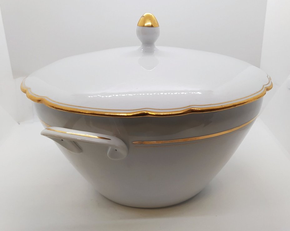 Супница с декором в виде золотой каймы, фарфор, золочение, Kahla, ГДР, 1960-1990 гг., Kahla