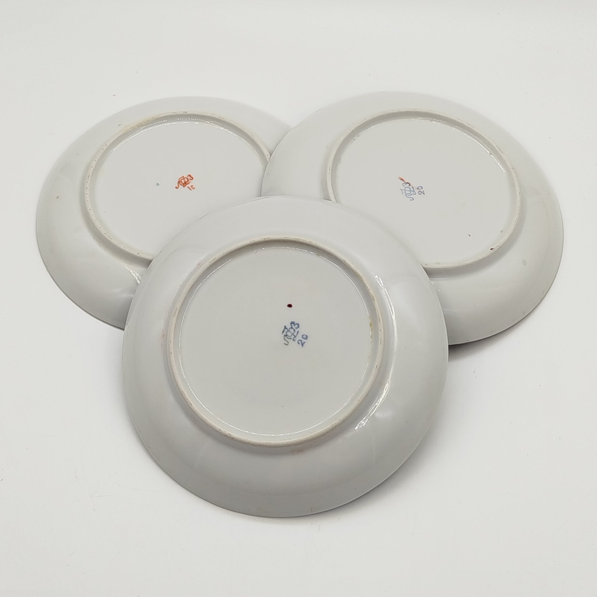 Набор из 3-х блюдец "Бригантина", автор рисунка Н.П. Славина