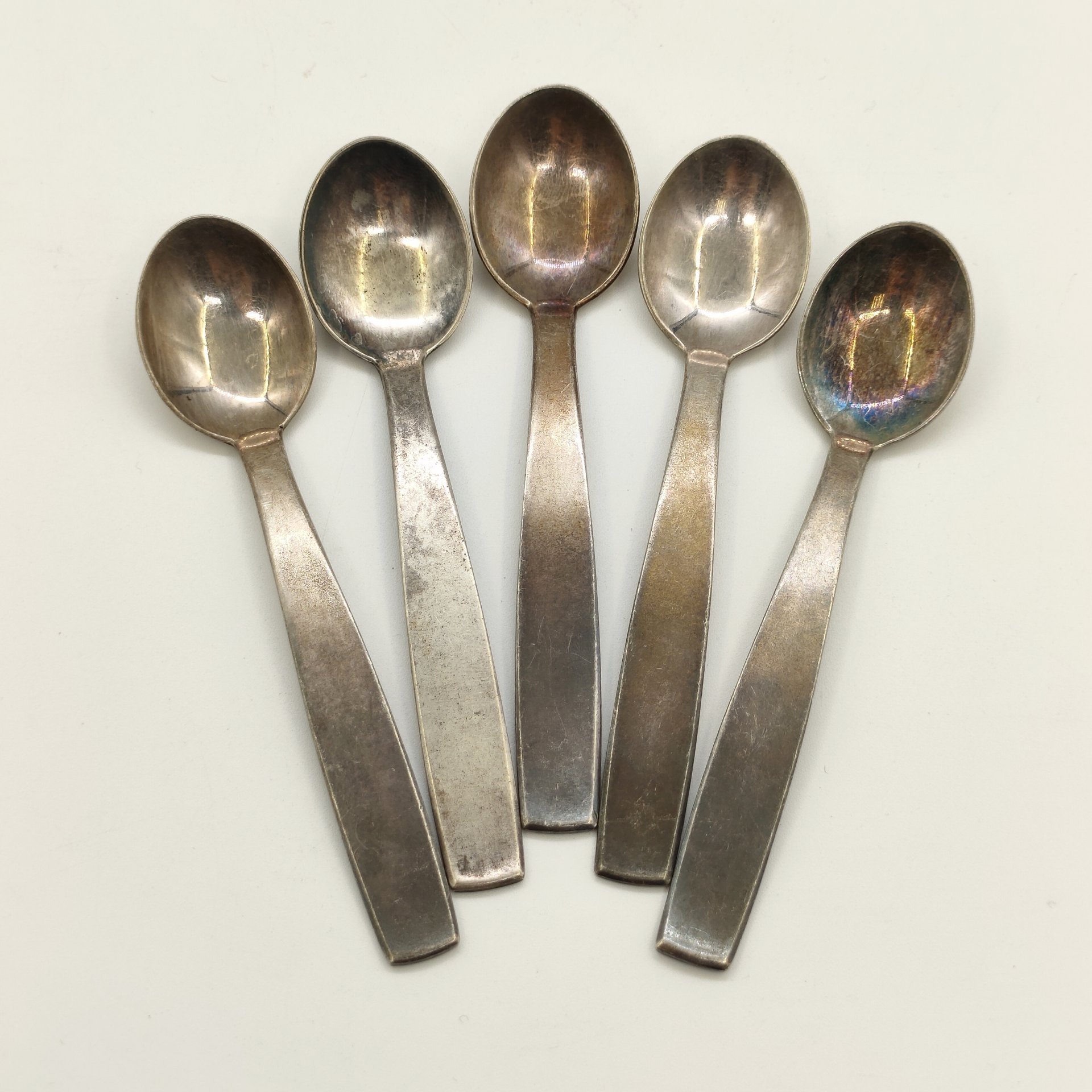 Набор кофейных ложек на 5 персон, мельхиор (медь-никель), Таллинский ювелирный завод, СССР, 1960-1990 гг.