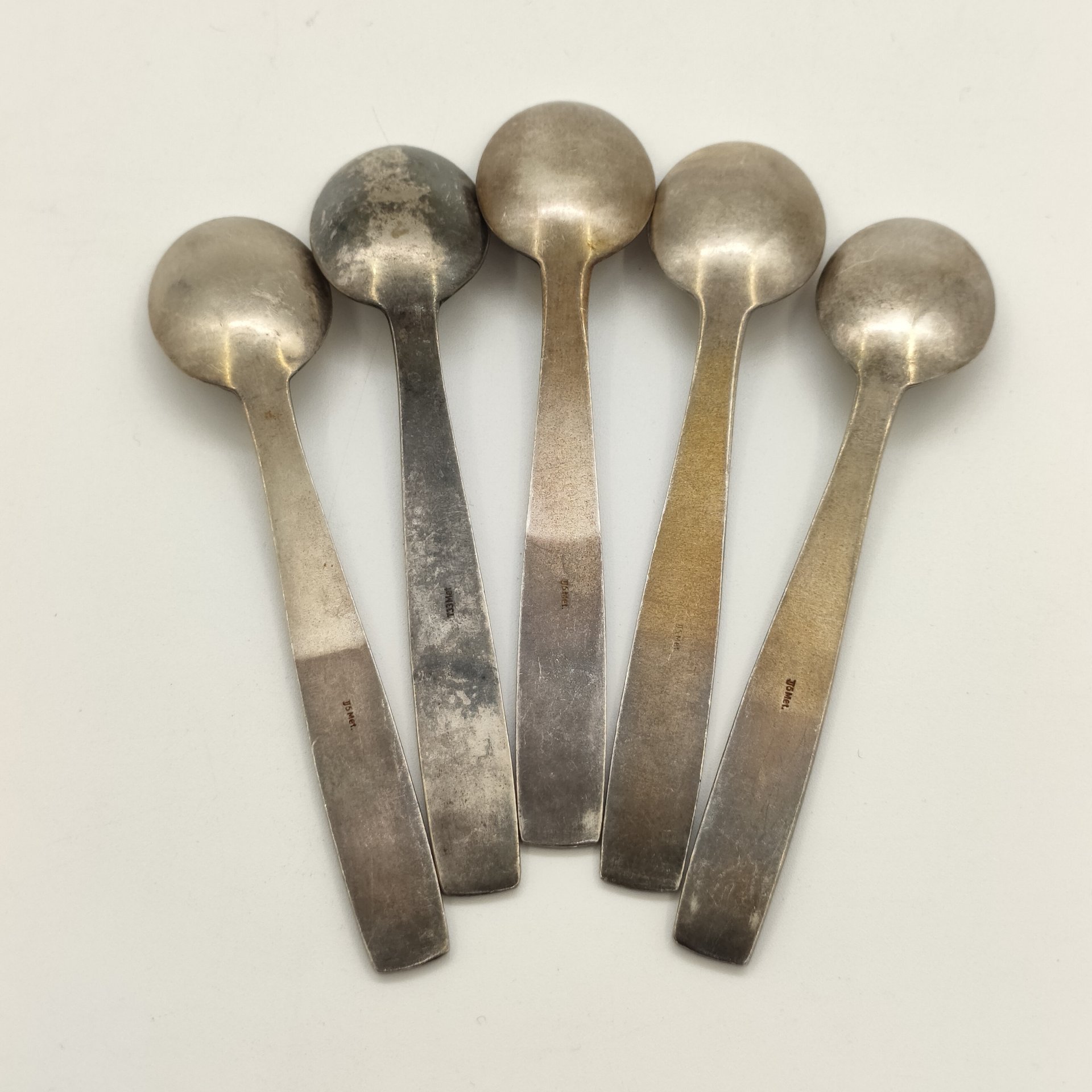 Набор кофейных ложек на 5 персон, мельхиор (медь-никель), Таллинский ювелирный завод, СССР, 1960-1990 гг.