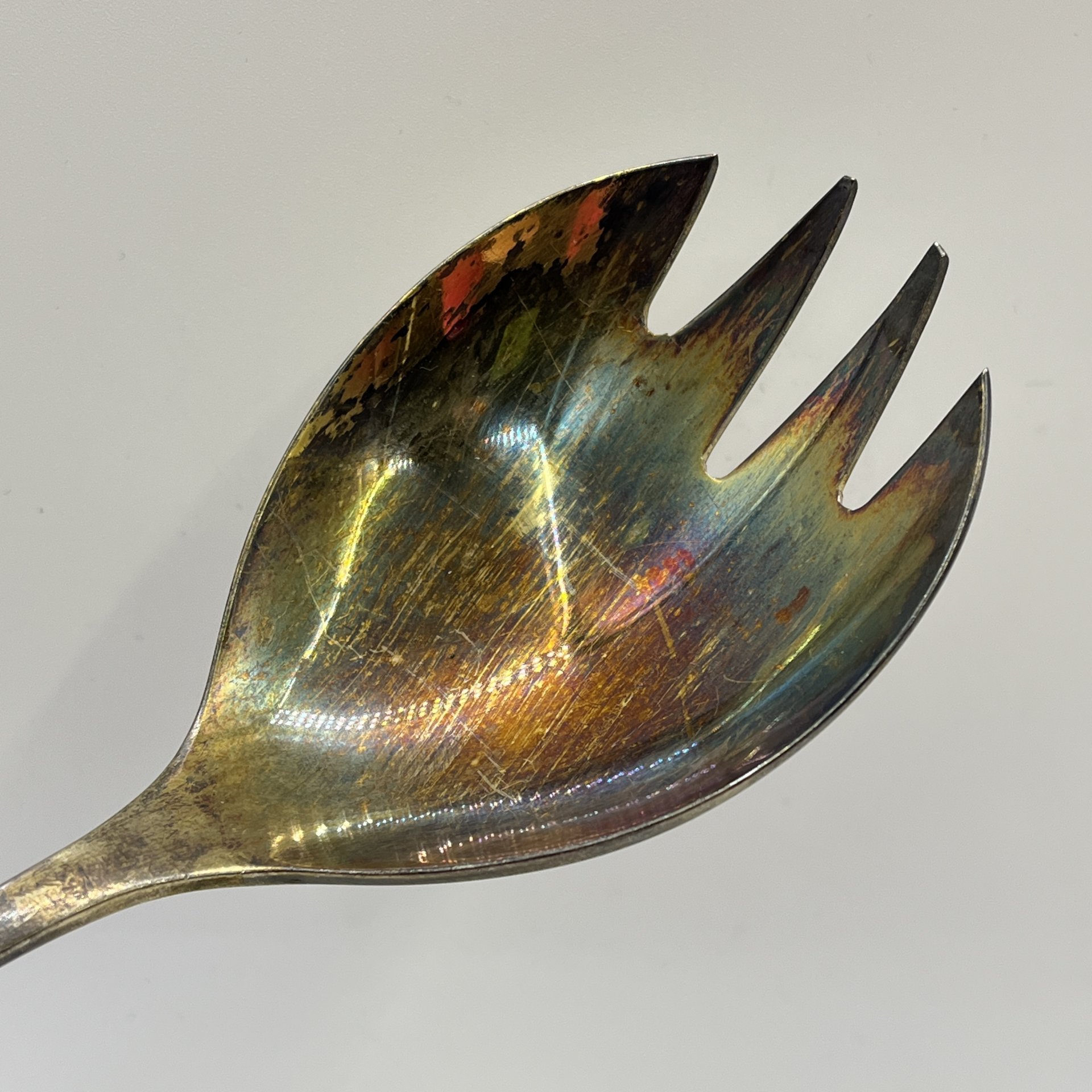 Ложка салатная "Хмель", мНЦ (медь-никель-цинк), Завод «Проминь», СССР, 1960-1990 гг.