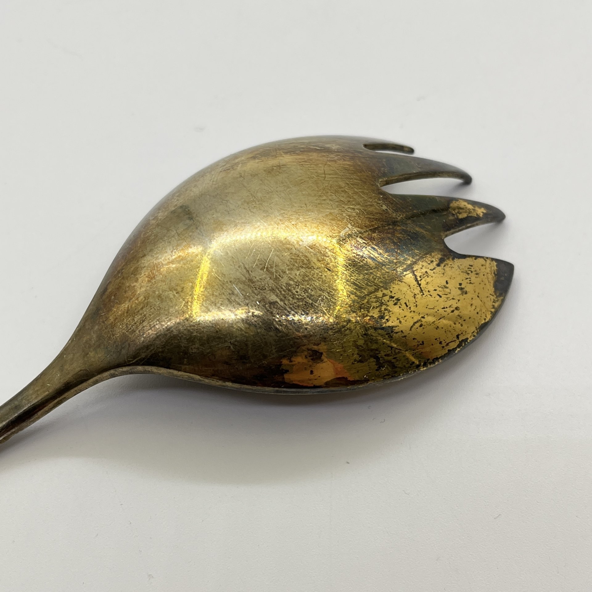 Ложка салатная "Хмель", мНЦ (медь-никель-цинк), Завод «Проминь», СССР, 1960-1990 гг.